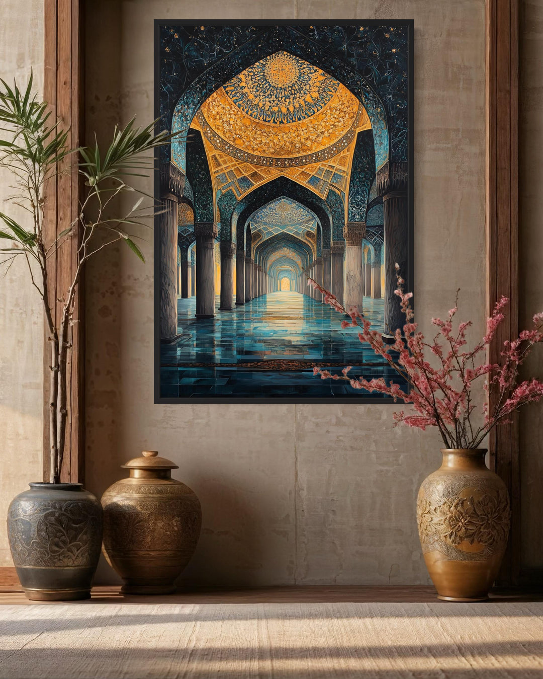 Middle Eastern Mosque Framed Canvas Wall Art
