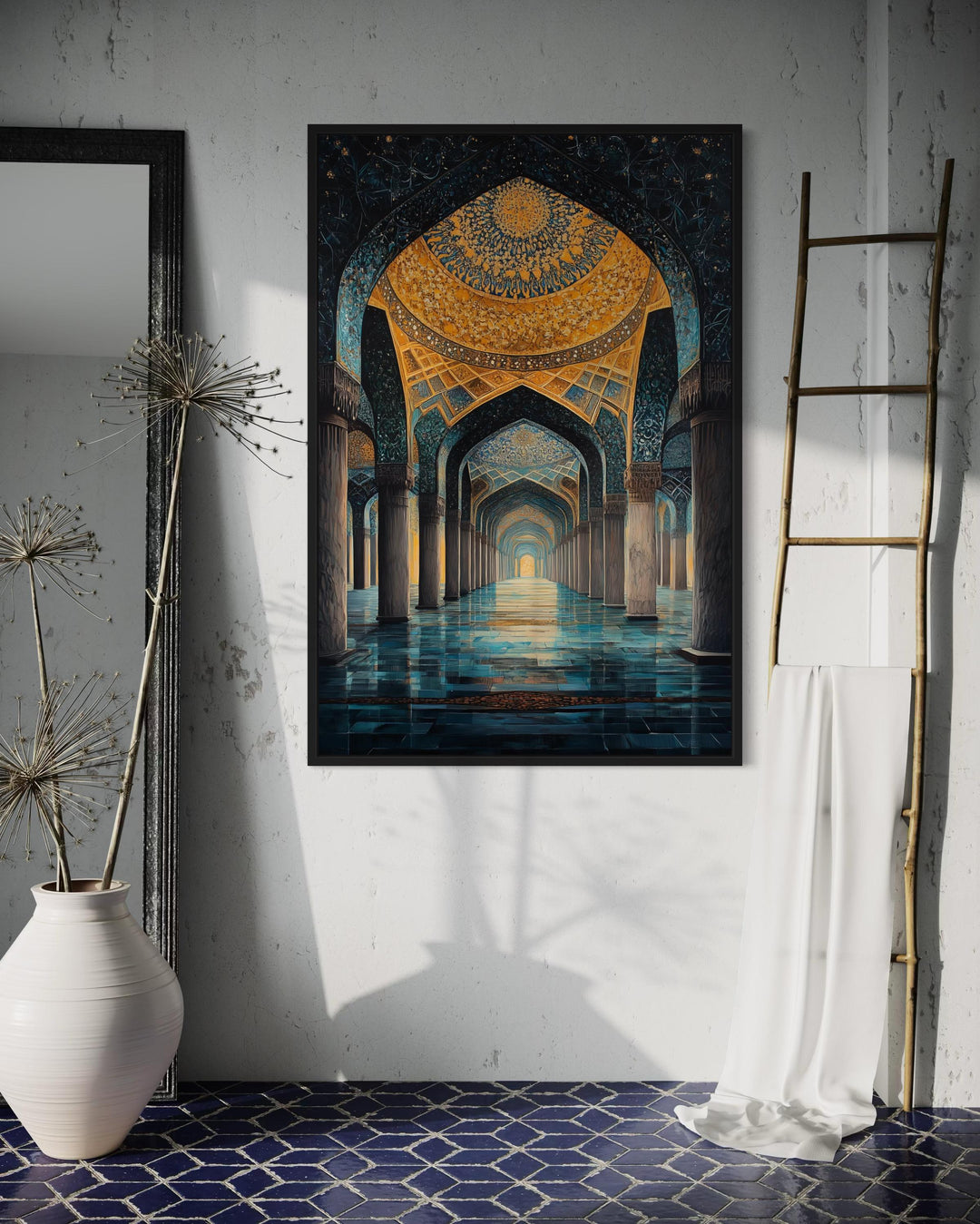 Middle Eastern Mosque Framed Canvas Wall Art