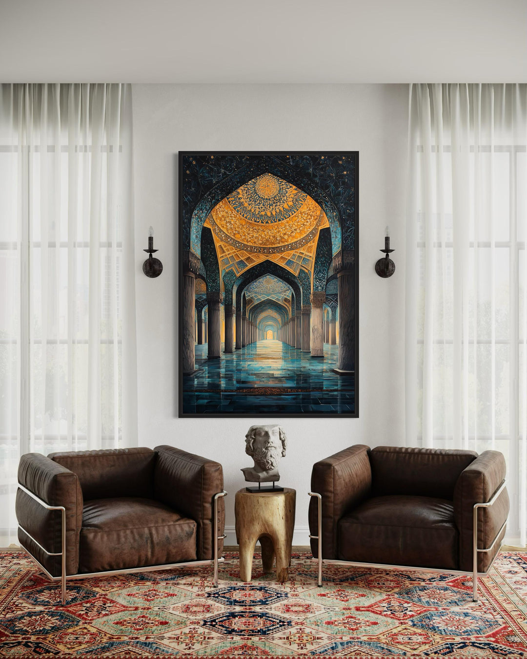 Middle Eastern Mosque Framed Canvas Wall Art