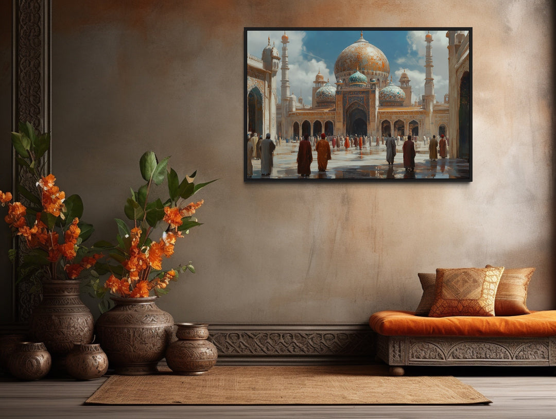 Middle Eastern Mosque - Islamic Framed Canvas Wall Art