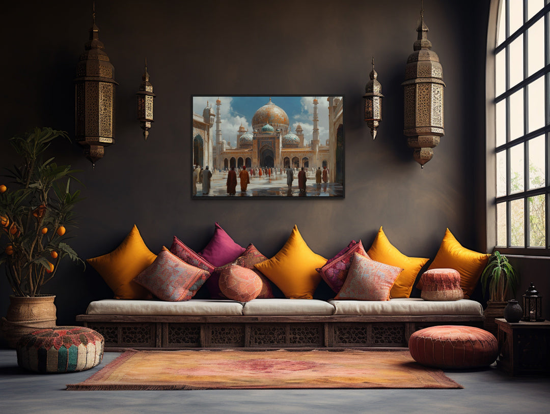 Middle Eastern Mosque - Islamic Framed Canvas Wall Art