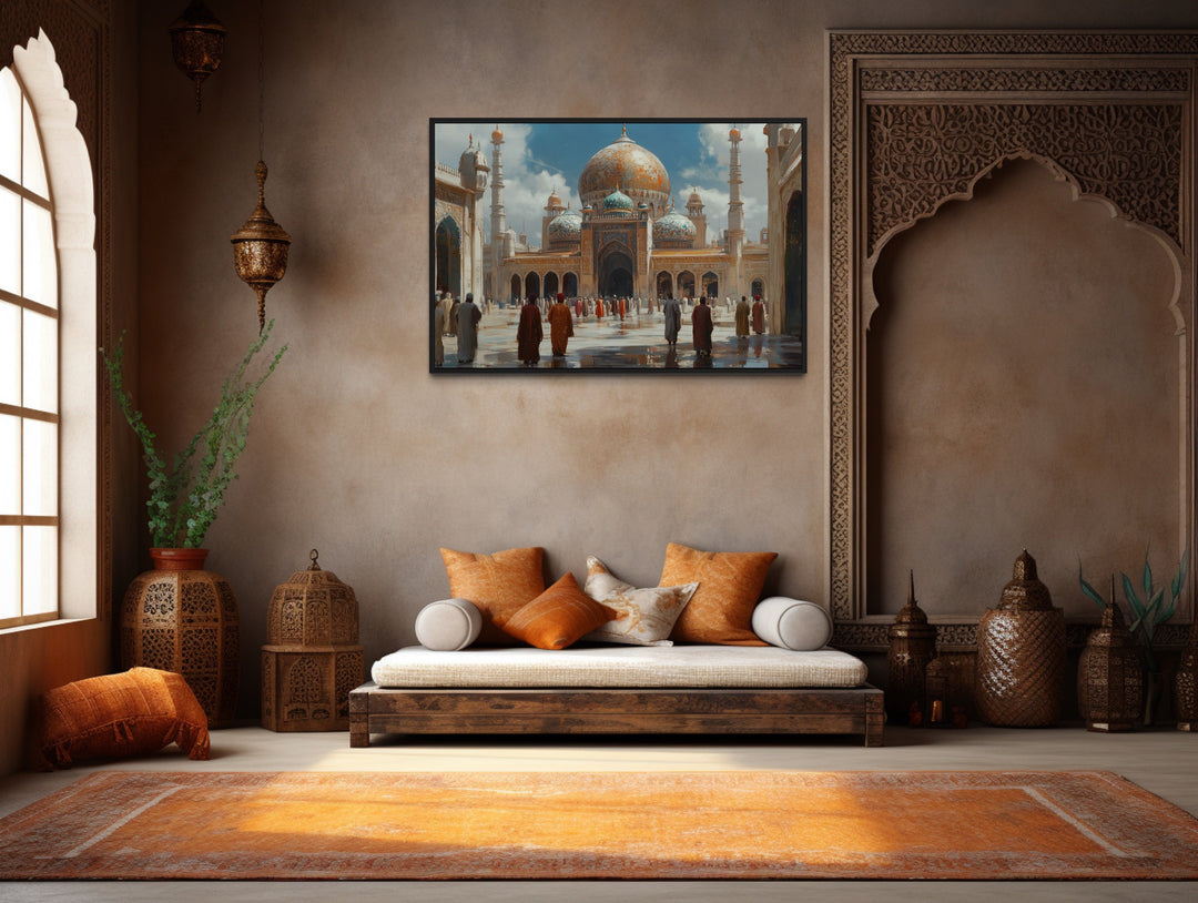 Middle Eastern Mosque - Islamic Framed Canvas Wall Art