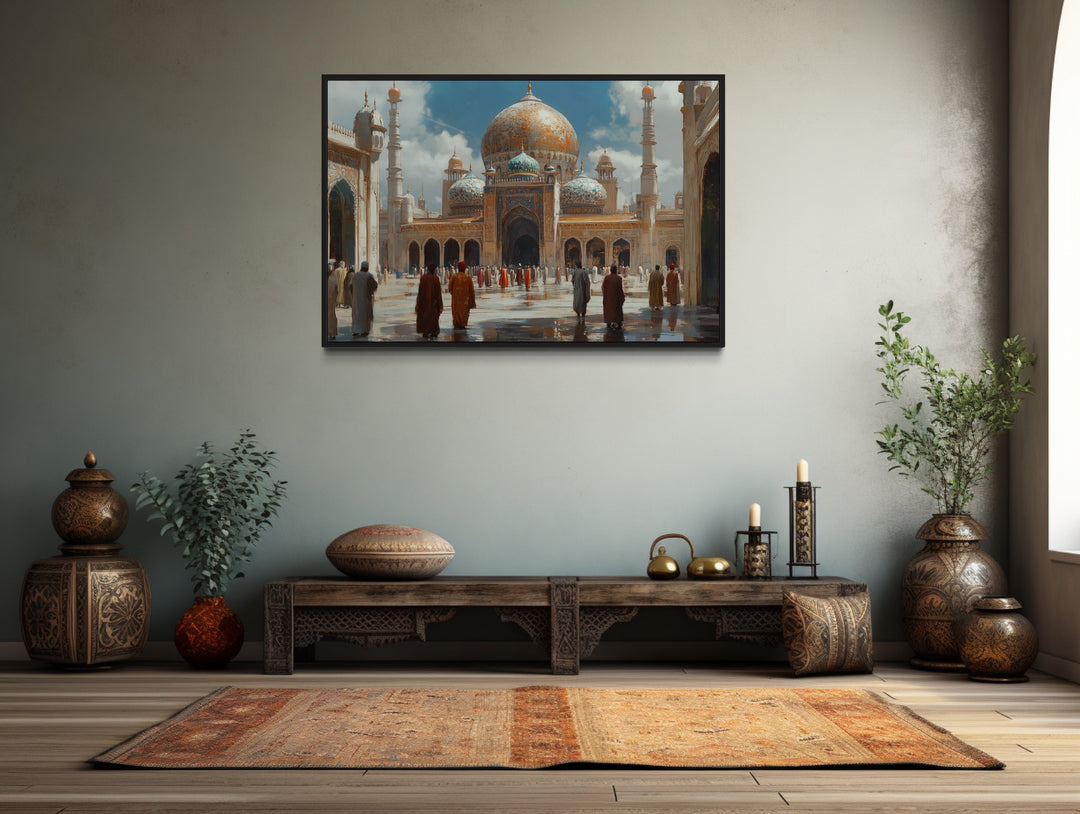 Middle Eastern Mosque - Islamic Framed Canvas Wall Art