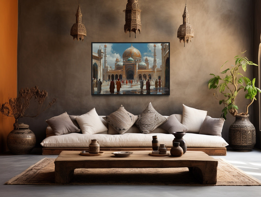 Middle Eastern Mosque - Islamic Framed Canvas Wall Art