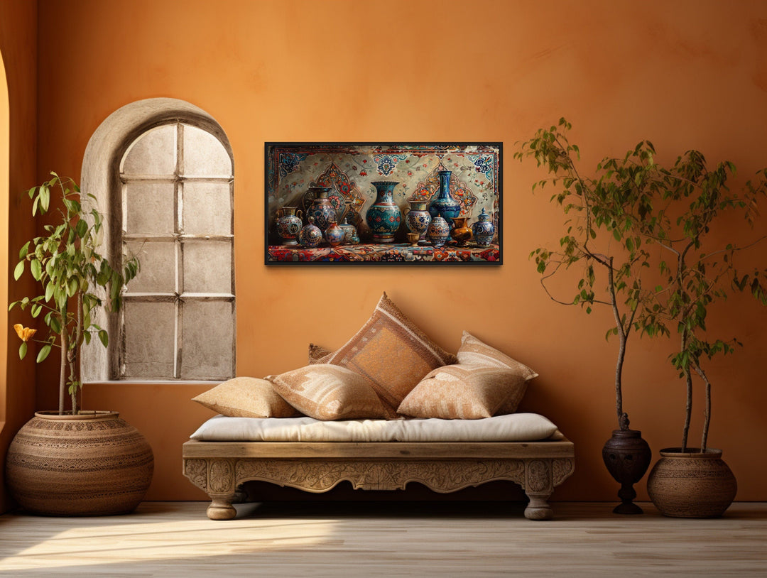 Middle Eastern Pottery Framed Canvas Wall Art