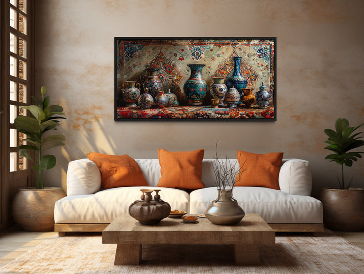 Middle Eastern Pottery Framed Canvas Wall Art