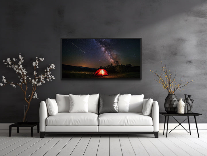 Milky Way Canvas Art – Framed Cherry Springs Wall Art | Shooting Star Print Decor