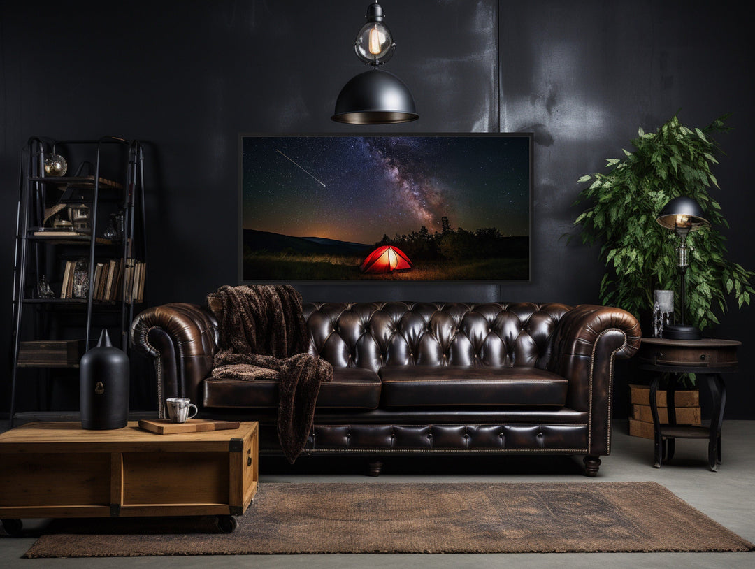 Milky Way Canvas Art – Framed Cherry Springs Wall Art | Shooting Star Print Decor