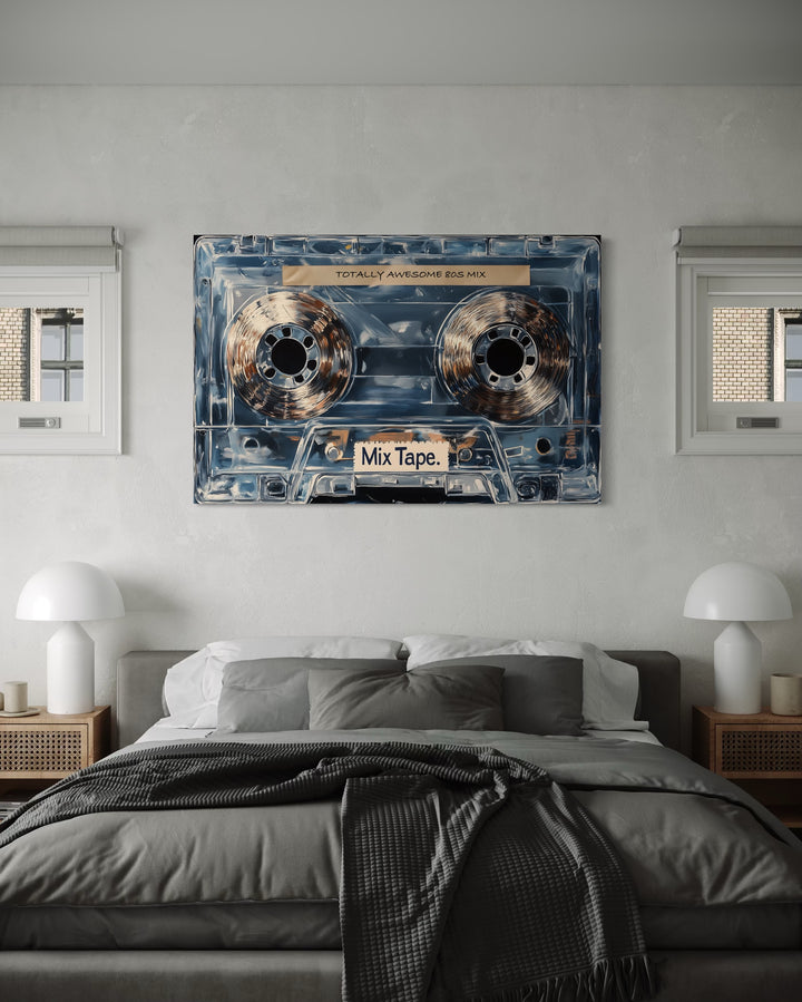 Mix Tape Cassette Framed Canvas Wall Art - Personalize With Your Message