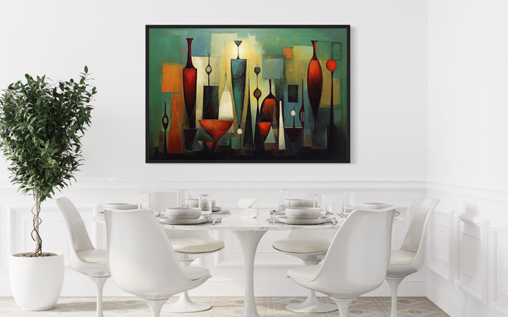 Modern Abstract Dining Room Framed Canvas Wall Art