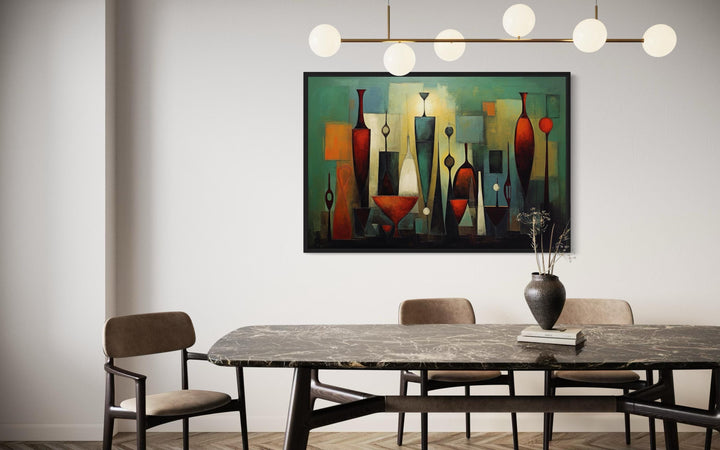 Modern Abstract Dining Room Framed Canvas Wall Art