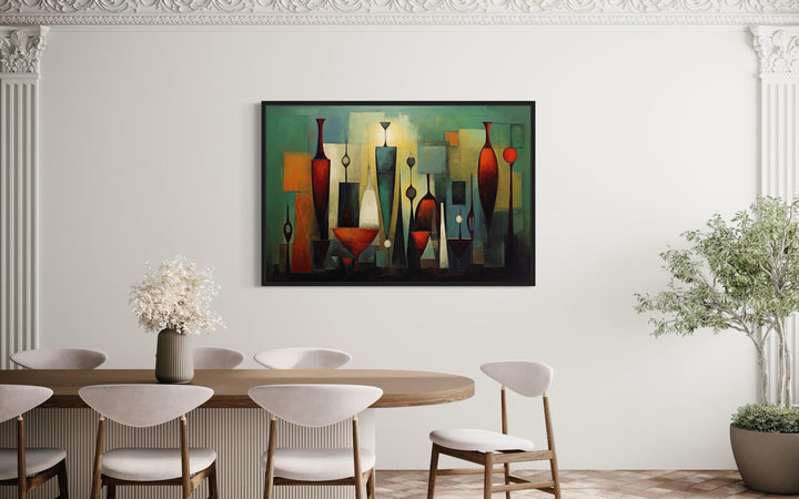 Modern Abstract Dining Room Framed Canvas Wall Art
