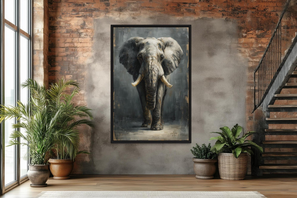 Modern African Elephant Canvas Wall Art