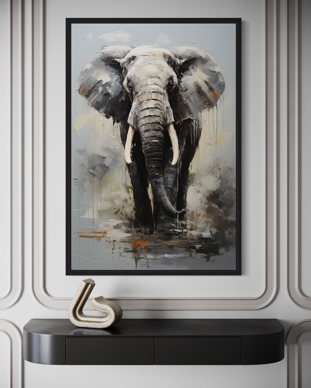 Modern African Elephant Canvas Wall Art