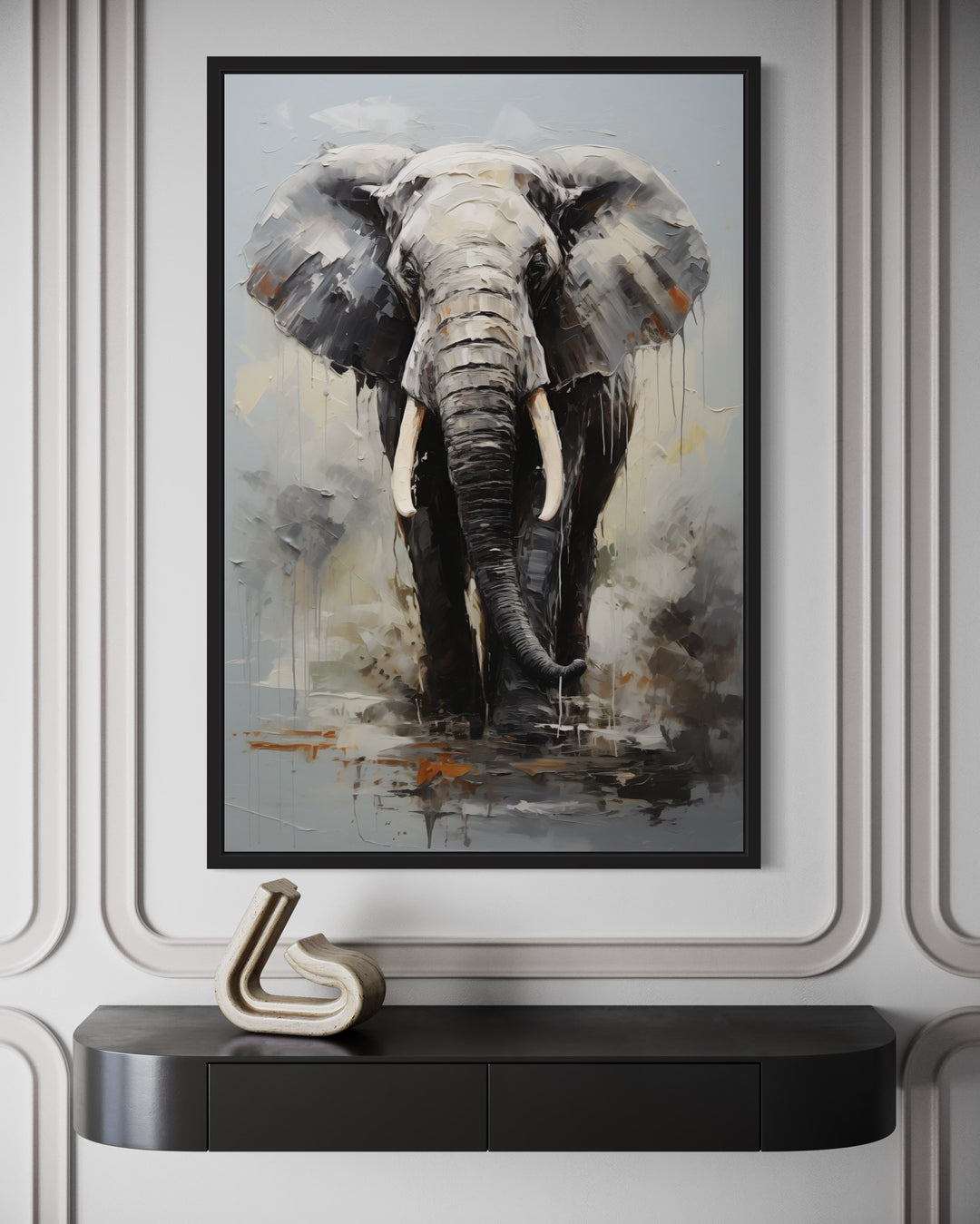 Modern African Elephant Canvas Wall Art