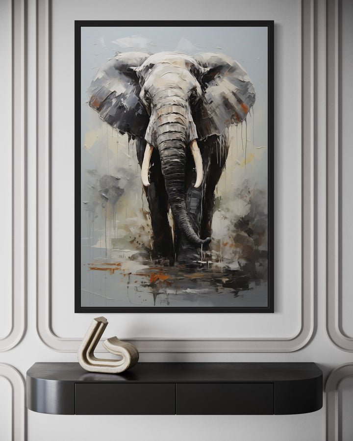 Modern African Elephant Canvas Wall Art