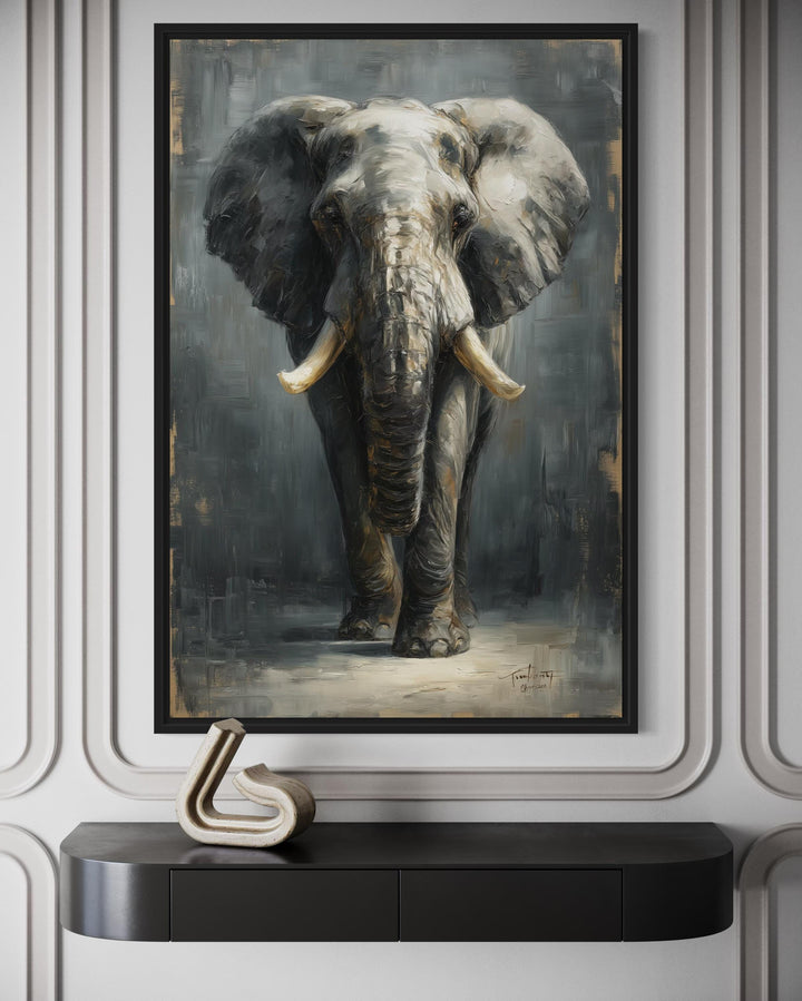 Modern African Elephant Canvas Wall Art