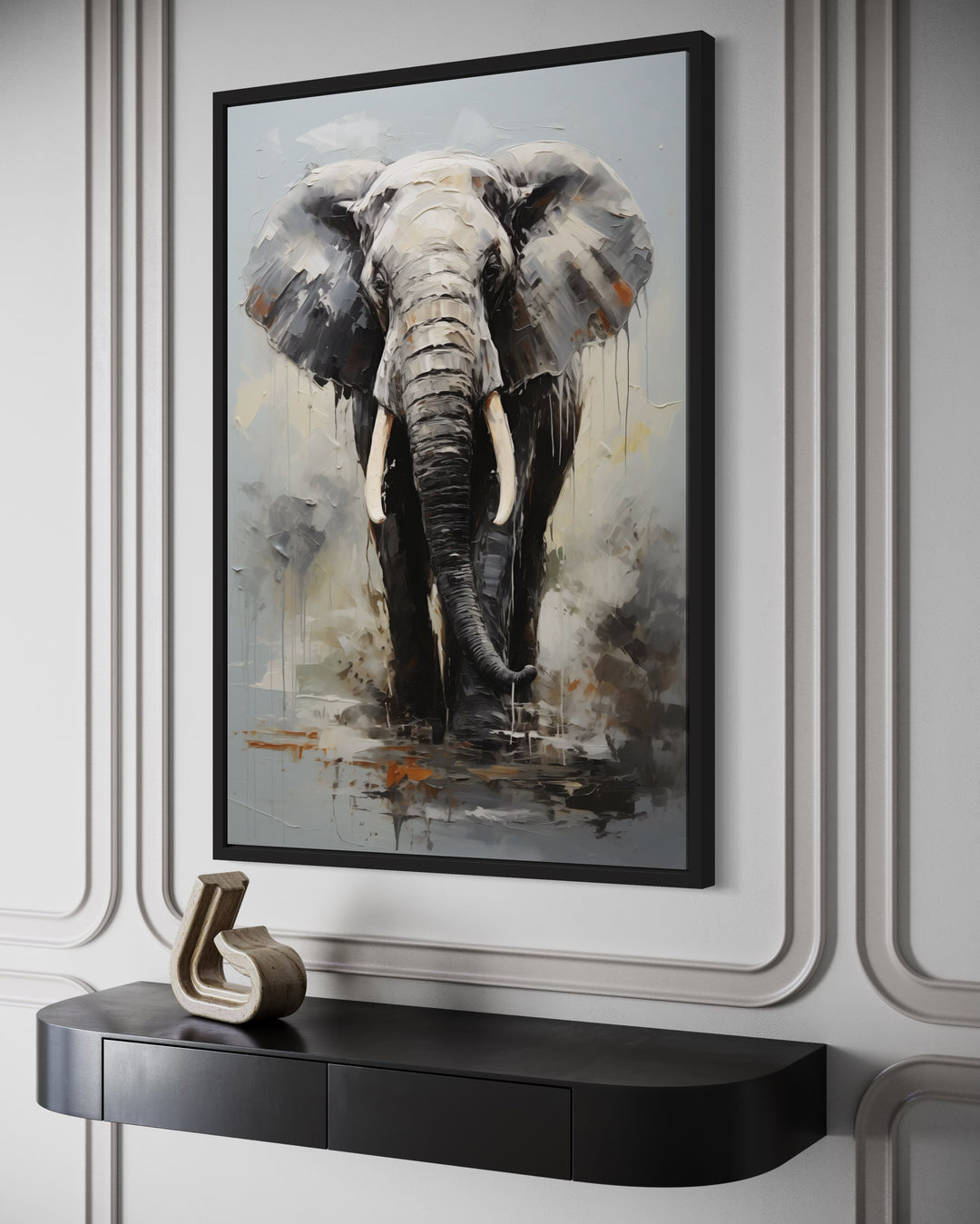Modern African Elephant Canvas Wall Art
