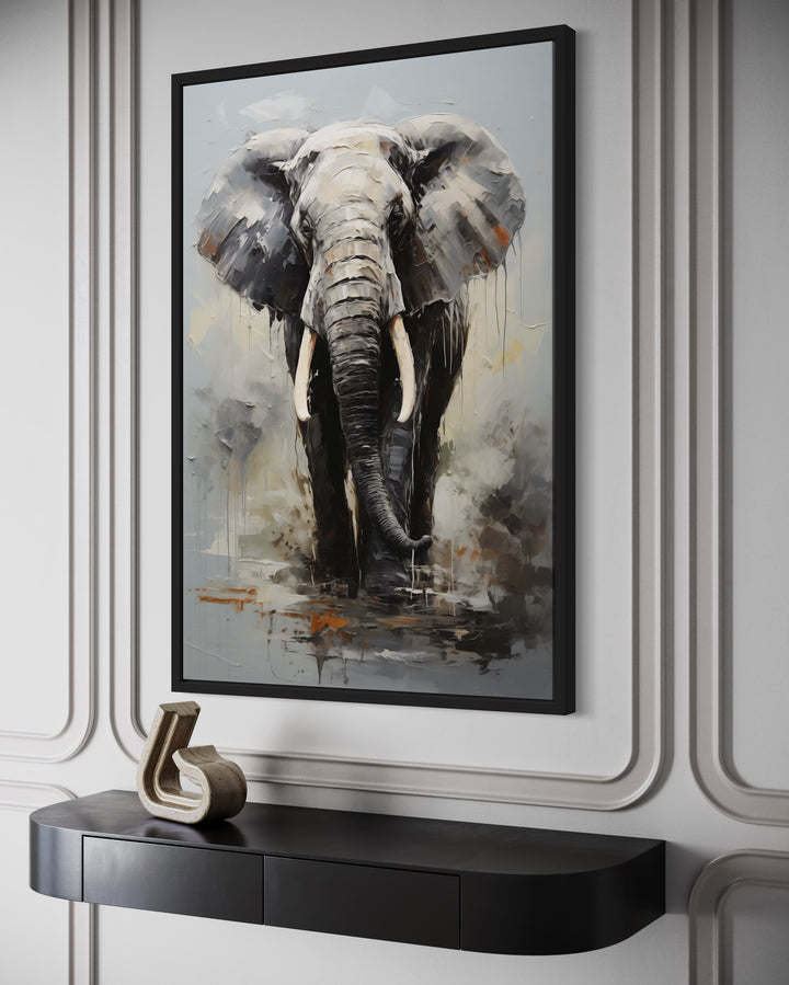 Modern African Elephant Canvas Wall Art