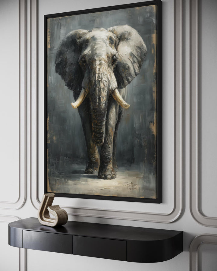 Modern African Elephant Canvas Wall Art