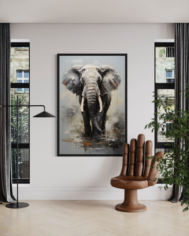 Modern African Elephant Canvas Wall Art