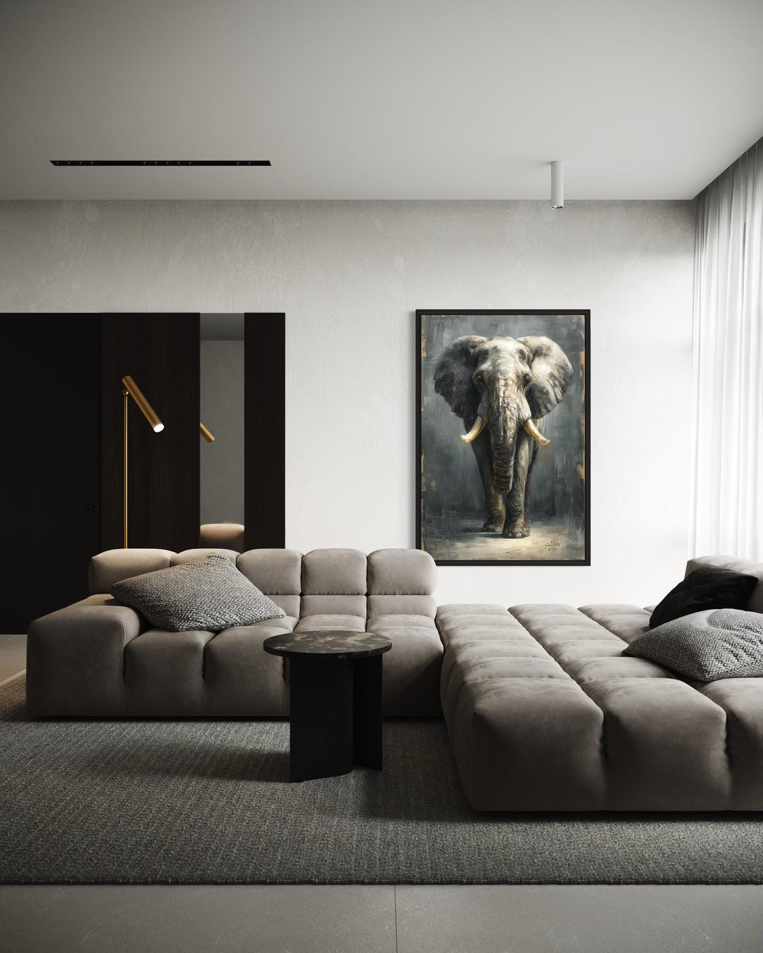 Modern African Elephant Canvas Wall Art