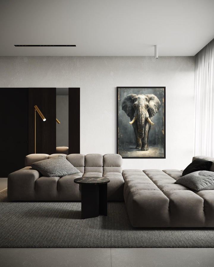 Modern African Elephant Canvas Wall Art