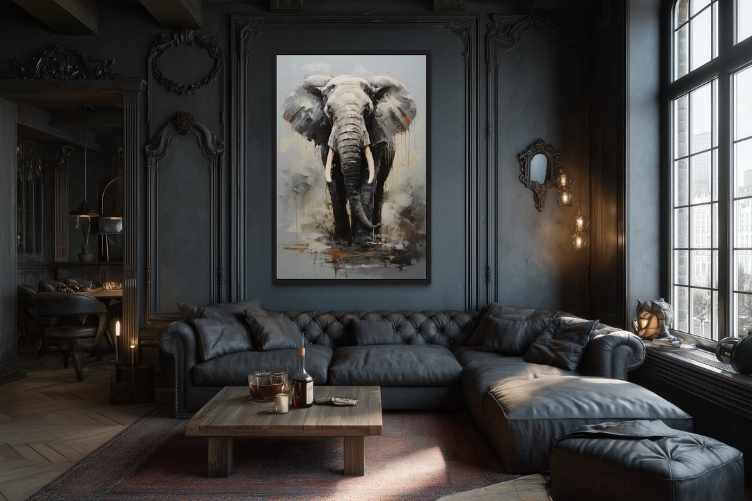 Modern African Elephant Canvas Wall Art