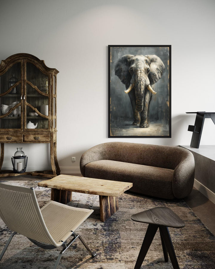 Modern African Elephant Canvas Wall Art
