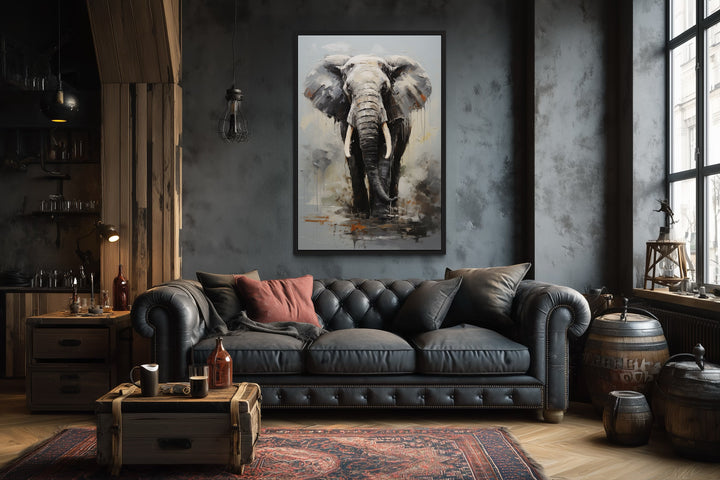 Modern African Elephant Canvas Wall Art