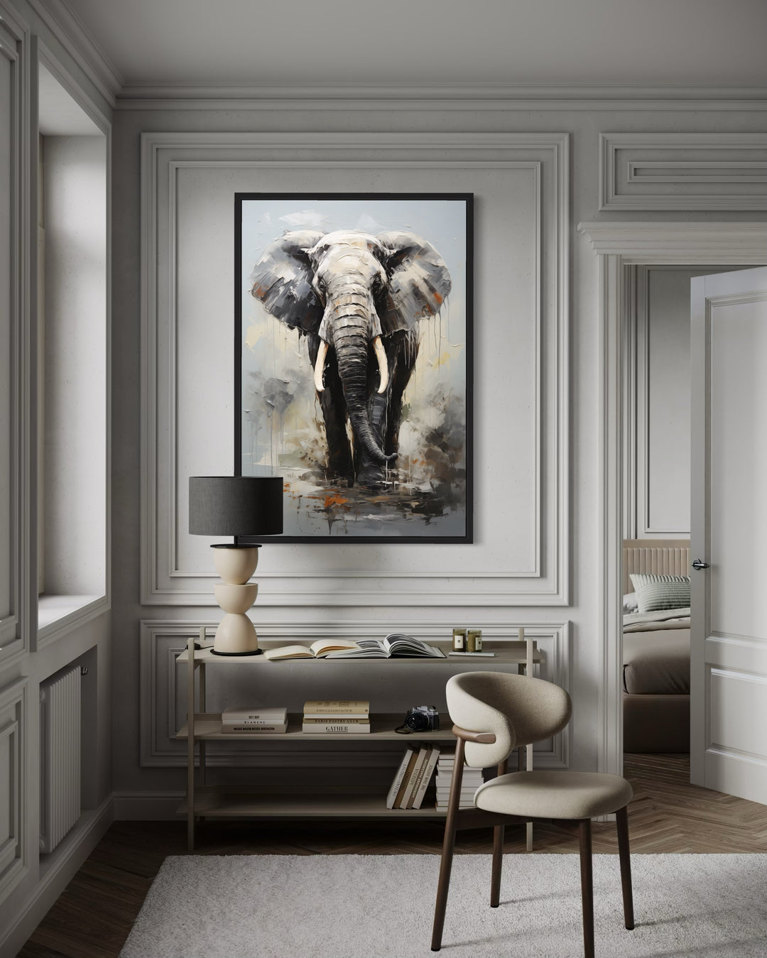 Modern African Elephant Canvas Wall Art