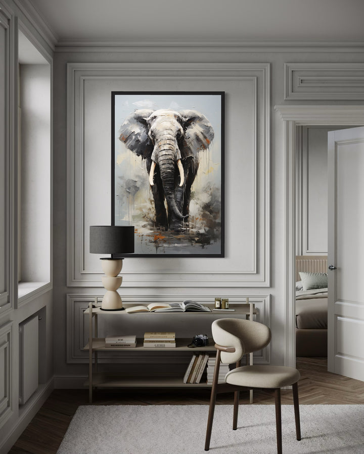 Modern African Elephant Canvas Wall Art