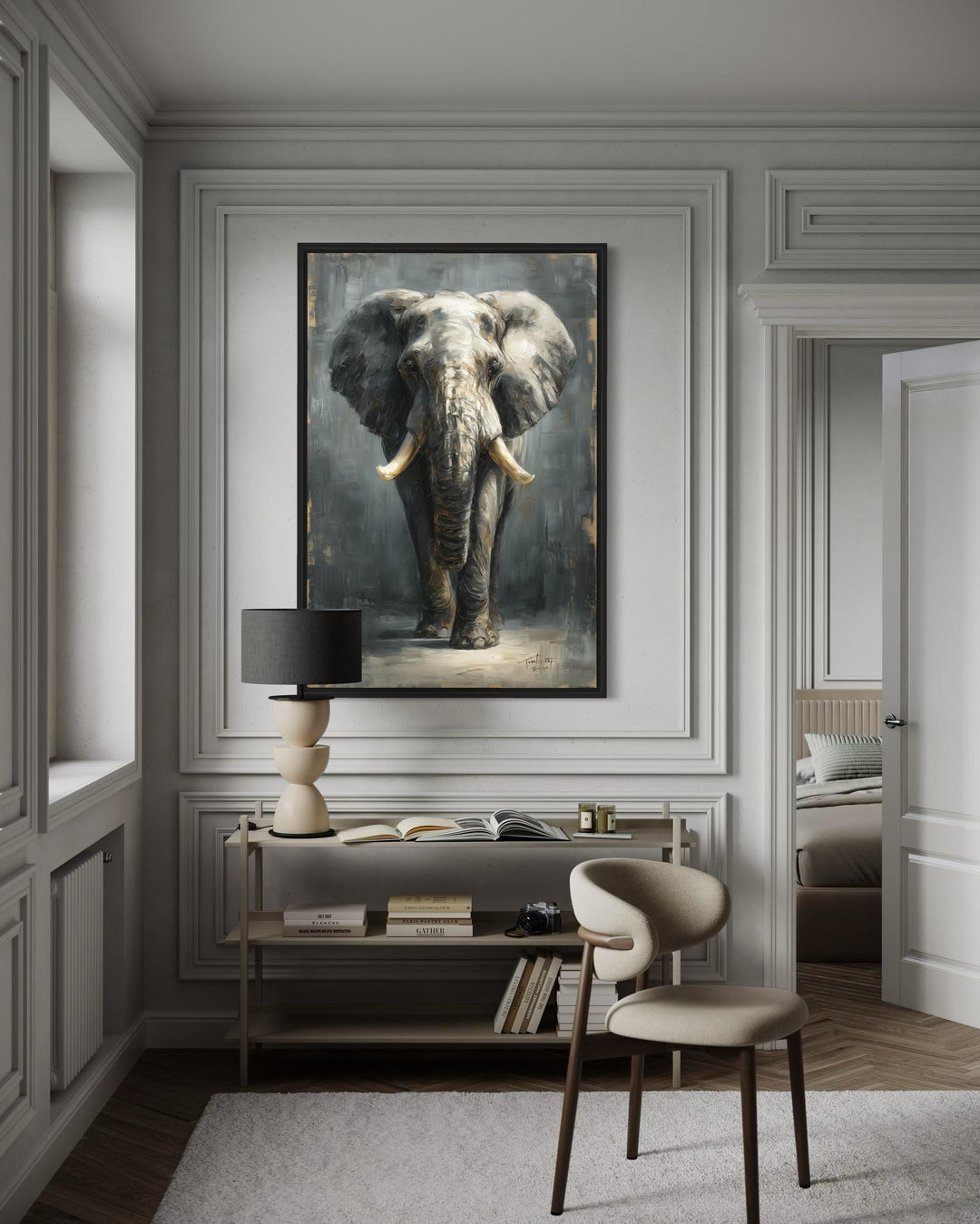 Modern African Elephant Canvas Wall Art