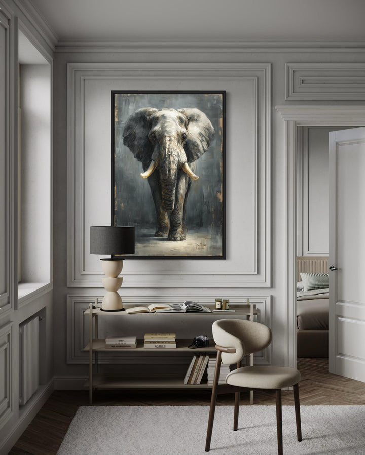 Modern African Elephant Canvas Wall Art