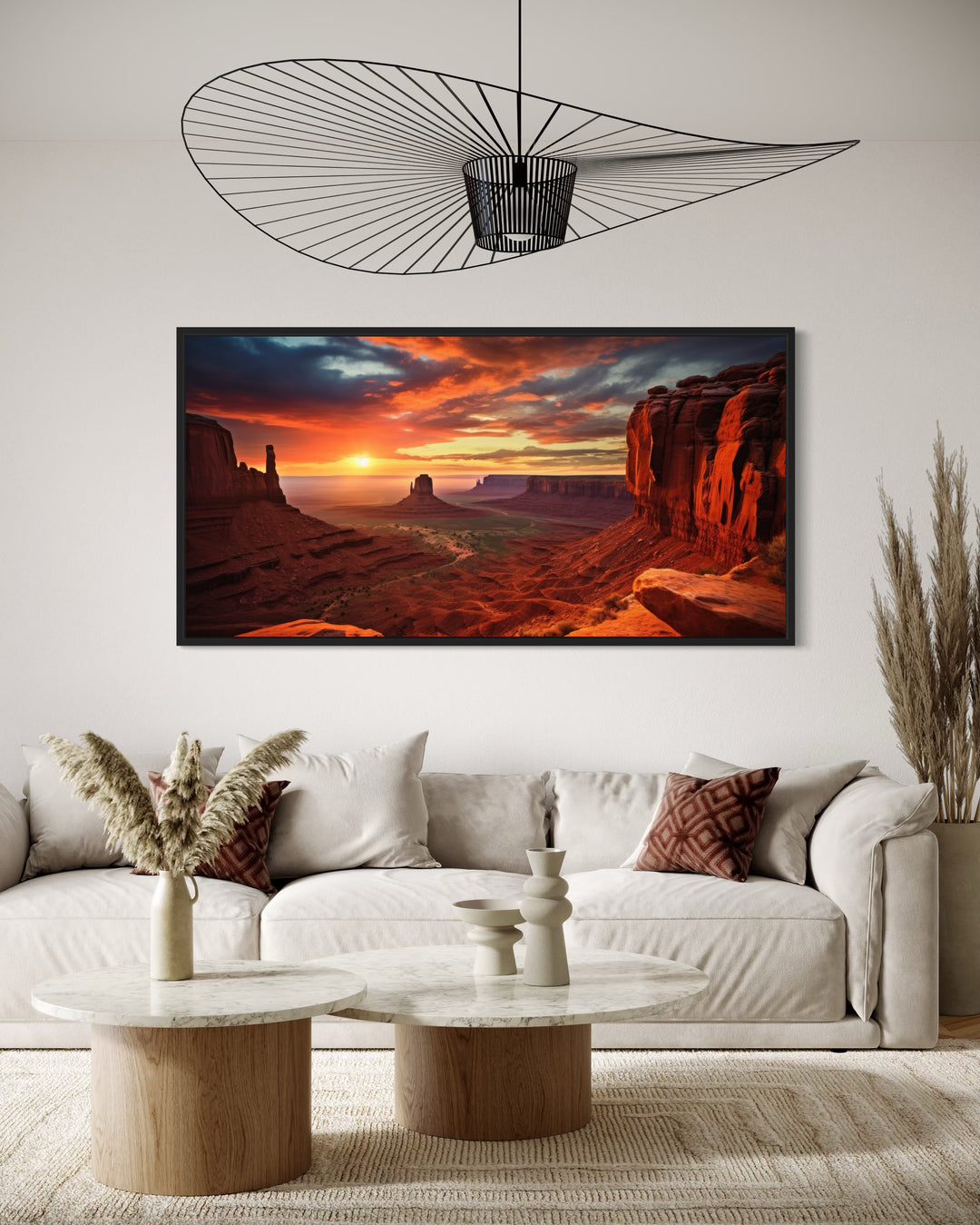 Monument Valley Sunset Framed Canvas Wall Art