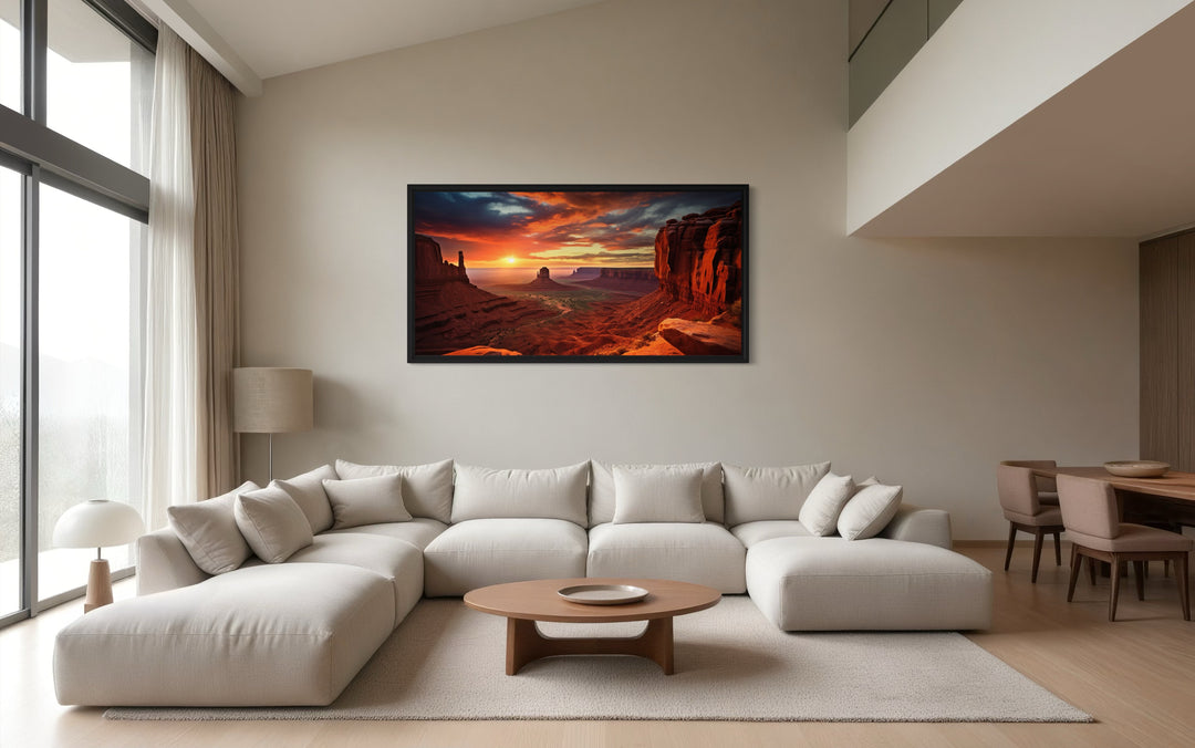 Monument Valley Sunset Framed Canvas Wall Art