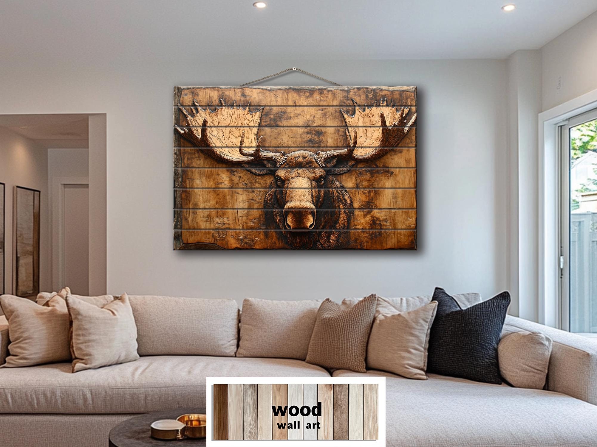 Moose Head Wood Wall Art - Rustic Cabin & Lodge Decor – Wall Decor