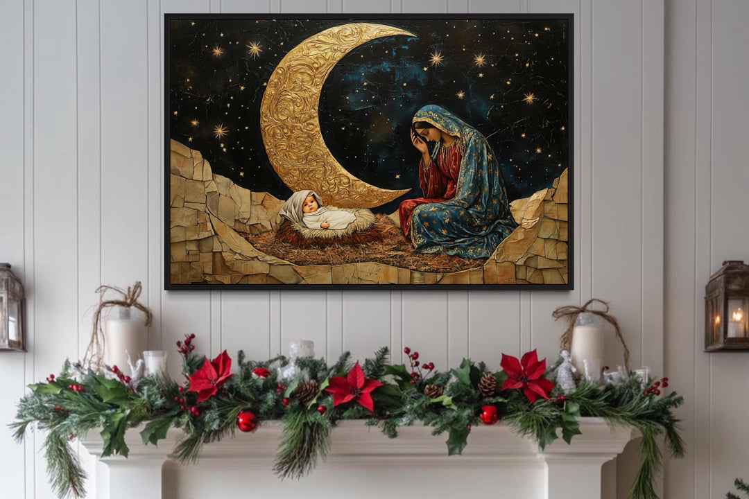 Mother Mary And Baby Jesus Nativity Wall Art