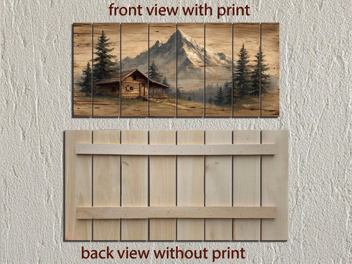Mountain Cabin Distressed Wood Wall Art
