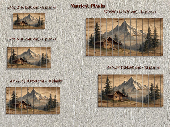 Mountain Cabin Distressed Wood Wall Art
