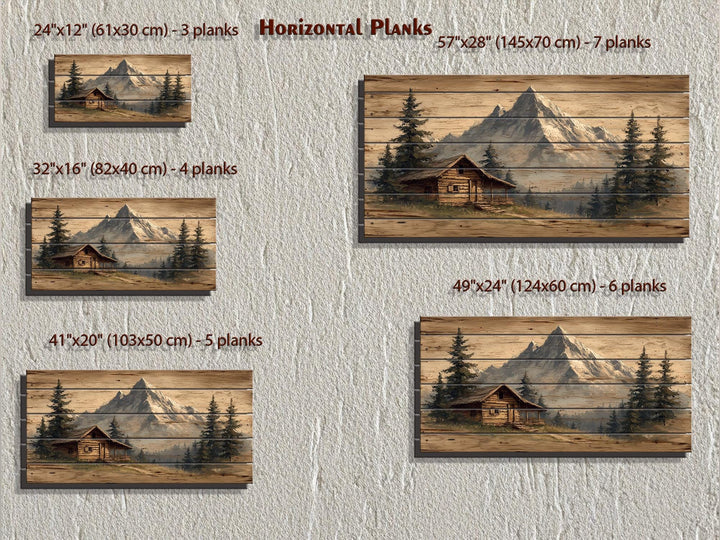 Mountain Cabin Distressed Wood Wall Art