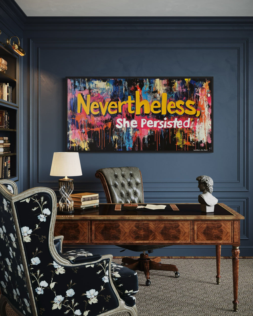 Nevertheless She Persisted Feminist Graffiti Canvas Wall Art