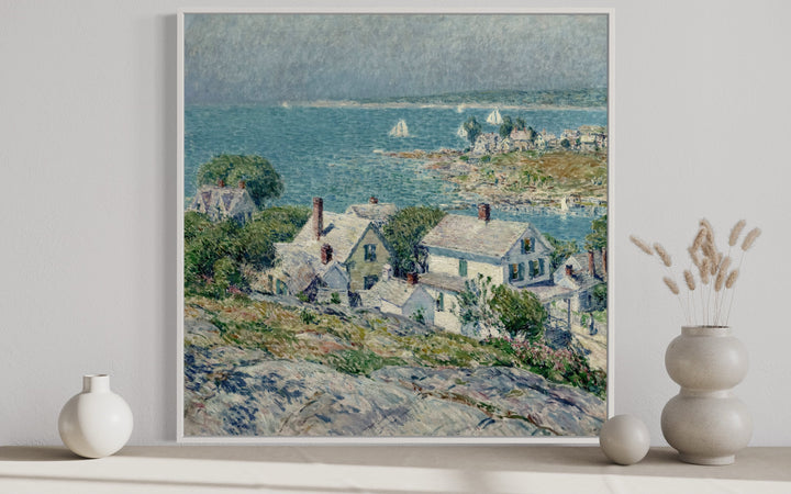 New England Headlands Painting by Childe Hassam Coastal Beach House Framed Canvas Wall Art