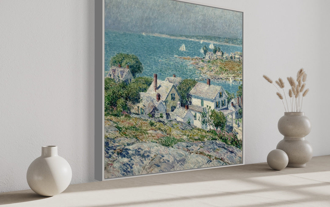 New England Headlands Painting by Childe Hassam Coastal Beach House Framed Canvas Wall Art