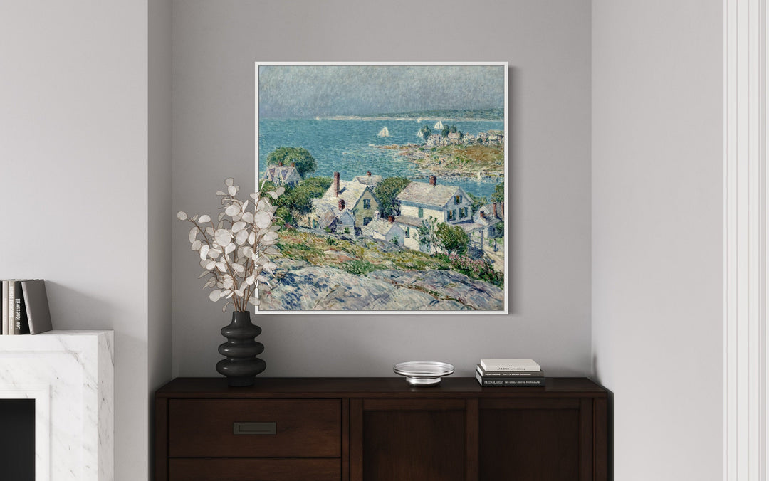 New England Headlands Painting by Childe Hassam Coastal Beach House Framed Canvas Wall Art