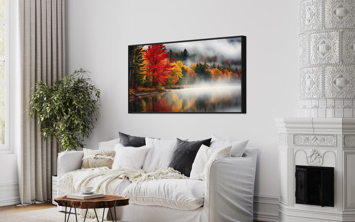 New England Lake And Forest Landscape Autumn Wall Art