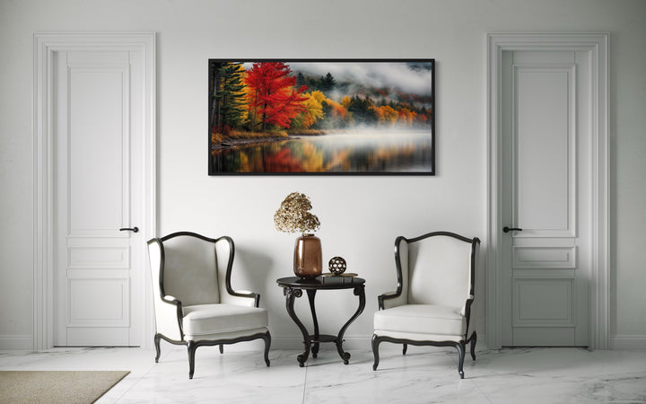 New England Lake And Forest Landscape Autumn Wall Art