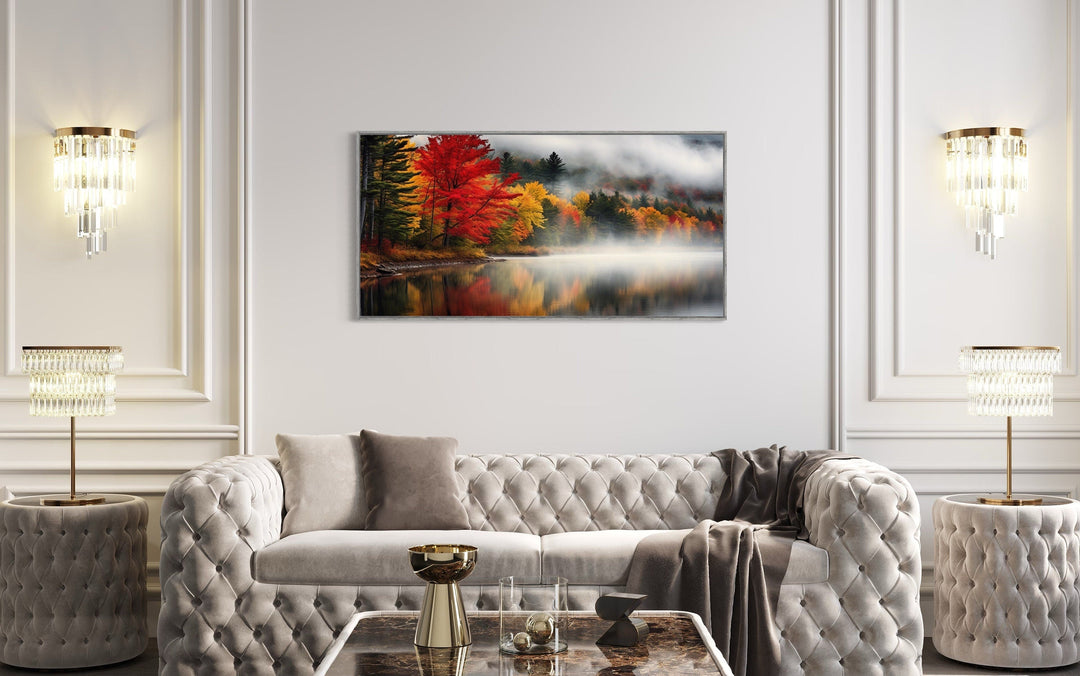 New England Lake And Forest Landscape Autumn Wall Art