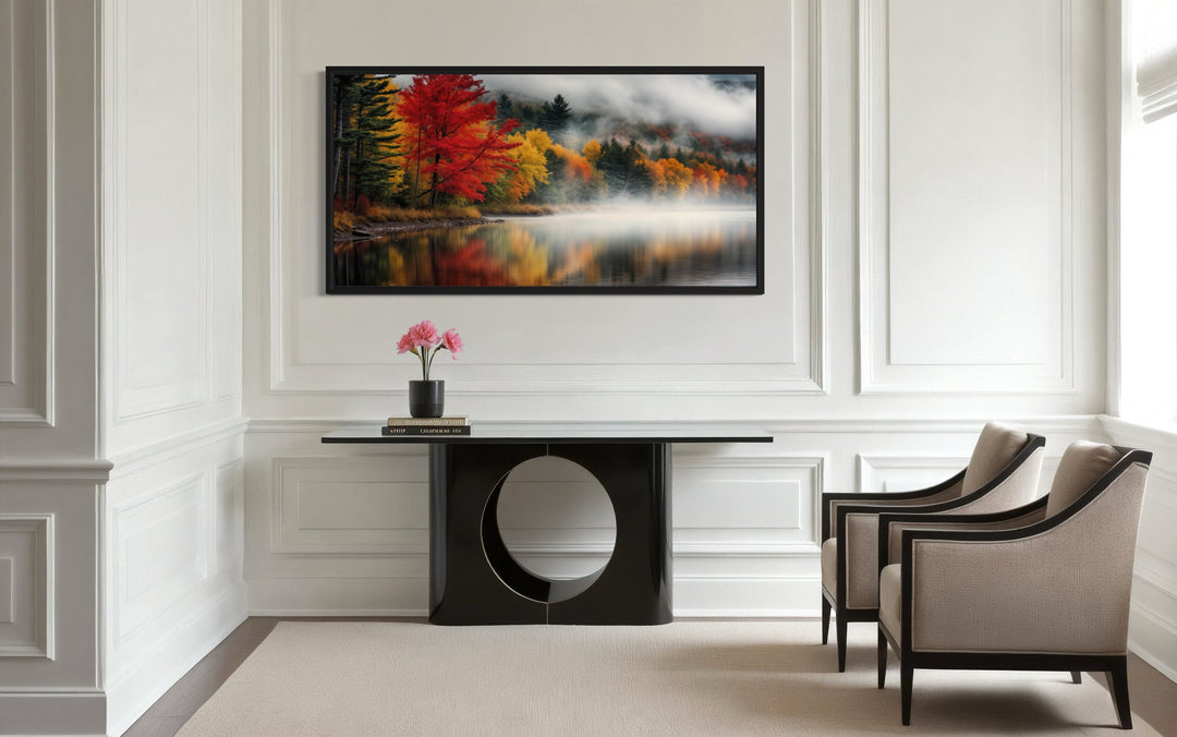 New England Lake And Forest Landscape Autumn Wall Art