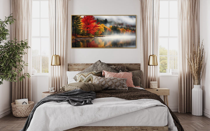 New England Lake And Forest Landscape Autumn Wall Art